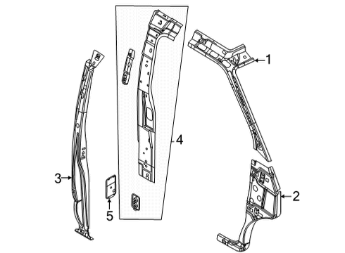 2025 Ford E-350/E-350 Super Duty REINFORCEMENT ASY - DOOR HINGE Diagram for F7UZ-1522843-A