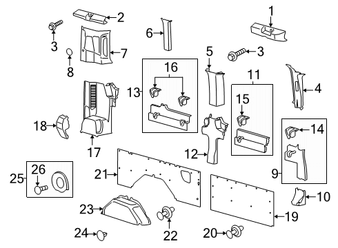 2025 Ford Transit 150 Interior Trim - Side Panel Diagram 16