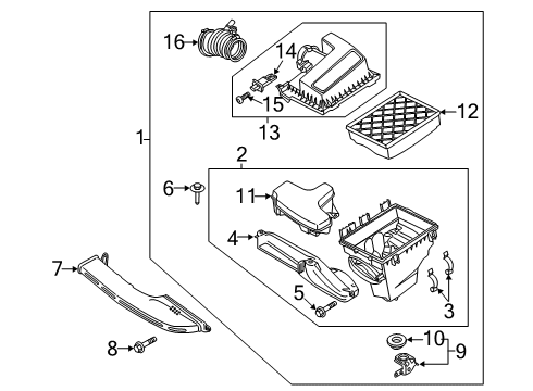 2020 Ford Fusion Air Cleaner Assembly Diagram for DS7Z-9A600-C
