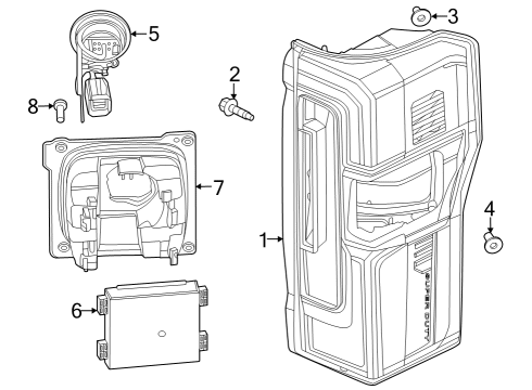 2024 Ford F-250 Super Duty Bracket Diagram for PC3Z-14D189-H