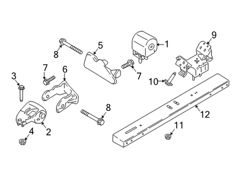 2021 Ford F-150 Engine Support Insulator Assembly Diagram for ML3Z-6038-AS