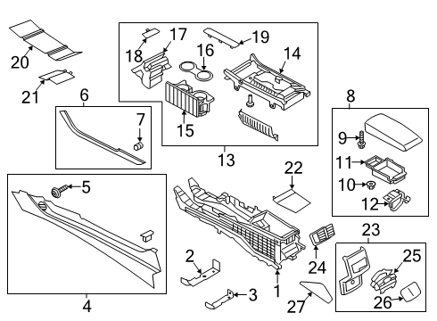2020 Lincoln MKZ SUPPORT ASY - CONSOLE Diagram for F2GZ-58045B30-C