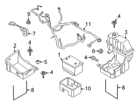 2020 Ford F-350 Super Duty Battery To Battery Cable Assembly Diagram for LC3Z-14300-Y