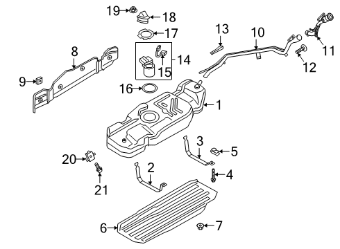 2024 Lincoln Navigator Fuel Tank Assembly Diagram for JL1Z-9002-G