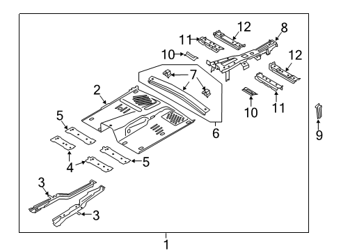 2023 Ford Explorer Front Floor Pan Assembly Diagram for L1MZ-7811135-F