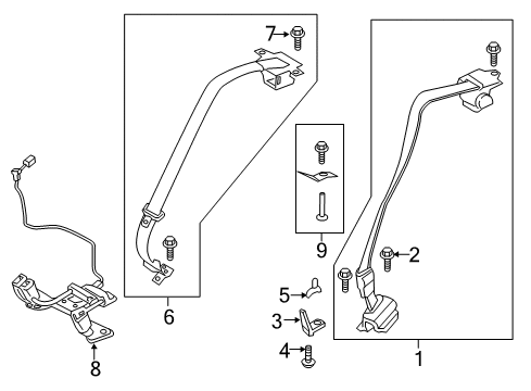 2020 Lincoln Continental Seat Belt Buckle Assembly Diagram for JD9Z-5460044-AA