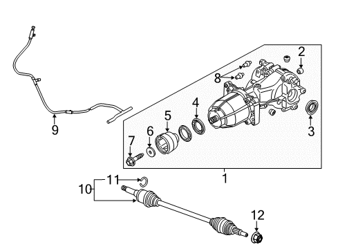 2020 Lincoln MKZ Rear Axle Assembly Diagram for MU7Z-4000-F