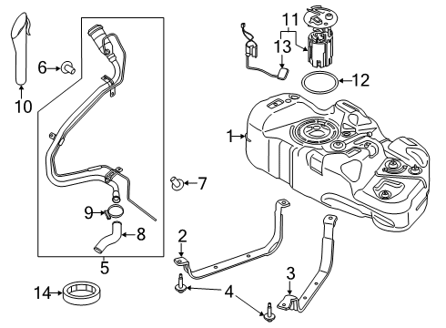 2020 Ford Transit Connect Fuel Tank Sender Assembly Diagram for KV6Z-9A299-D