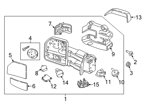2020 Ford F-250 Super Duty Mirror Assembly Rear View Outer Diagram for LC3Z-17683-LA
