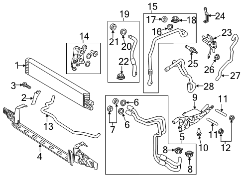 2021 Ford Transit Connect Oil Cooler Tube Diagram for JX6Z-7C410-H