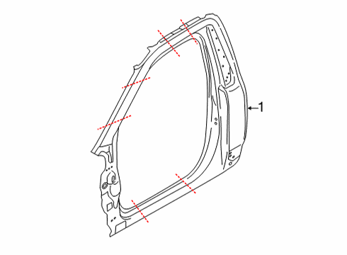 2021 Ford F-150 Door Frame Diagram for ML3Z-15211A10-A