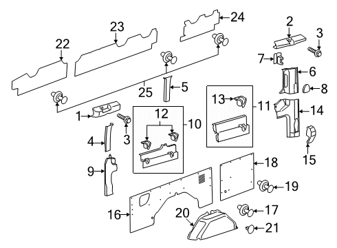 2024 Ford Transit Load Compartment Trim Diagram for CK4Z-6131012-DD