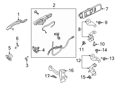 2023 Ford Explorer Door Handle Assembly Outer Diagram for LB5Z-7826605-CBPTM