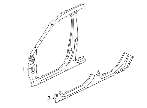 2021 Lincoln Corsair Body Rocker Panel Diagram for LJ7Z-7810129-A