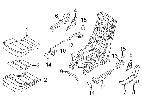2025 Ford Explorer Rear Seat Cushion Cover Assembly Diagram for RB5Z-7863804-NA