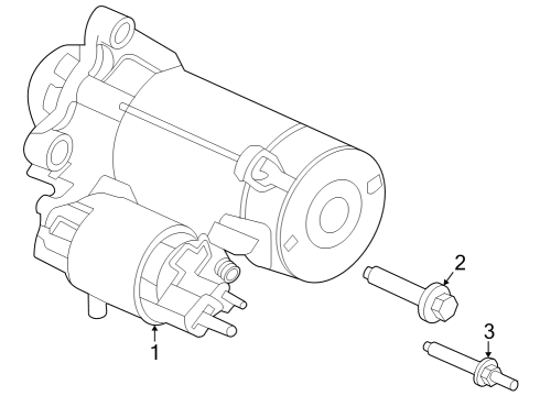 2023 Ford F-250 Super Duty Starter Motor Assembly Diagram for NC3Z-11002-A