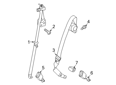 2022 Lincoln Nautilus Seat Belt Assembly Diagram for FT4Z-58611B64-AL