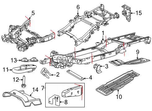 2022 Ford F-150 Frame Assembly Diagram for RL3Z-5005-V