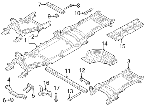 2023 Ford F-350 Super Duty Frame Assembly Diagram for PC3Z-5005-J
