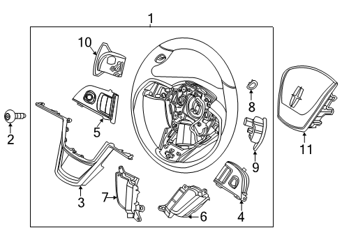2024 Lincoln Aviator Steering Wheel Assembly Diagram for LC5Z-3600-FA