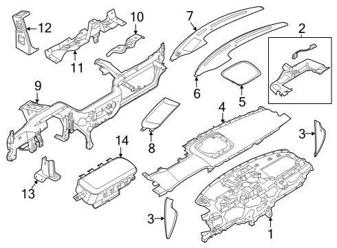2023 Lincoln Aviator Grille Diagram for LC5Z-78044E82-BD