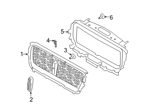 2021 Lincoln Corsair Radiator Grille Assembly Diagram for LJ7Z-8200-FA