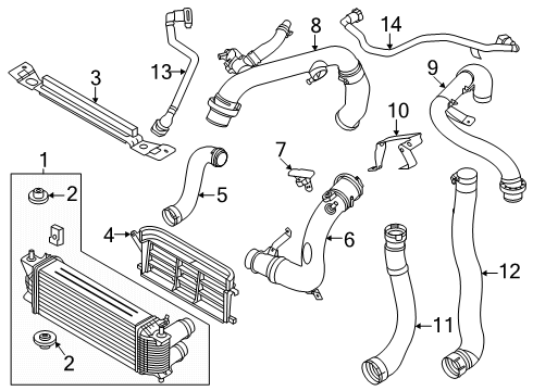 2025 Ford Ranger Air Inlet Tube Diagram for NB3Z-6F072-D