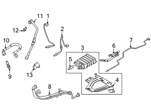 2022 Ford Bronco Exhaust Gas Oxygen Sensor Diagram for MB3Z-9G444-E