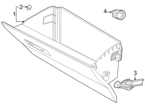2025 Ford Mustang Glove Compartment Box Assembly Diagram for PR3Z-63060T10-BB