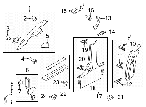 2025 Ford F-150 Interior Trim - Cab Diagram 5