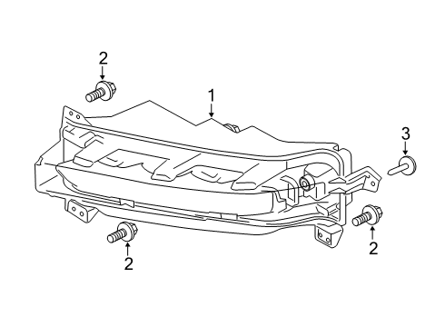 2021 Lincoln Navigator Fog Lamp Assembly Front Diagram for JL7Z-15201-D