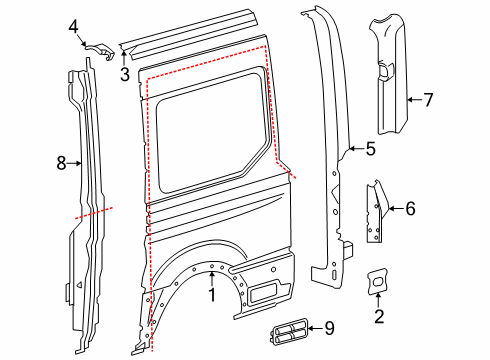 2025 Ford Transit 350 HD Side Panel & Components Diagram 12