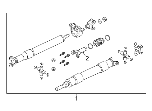 2022 Ford F-250 Super Duty Drive Shaft Assembly Diagram for HC3Z-4R602-GE