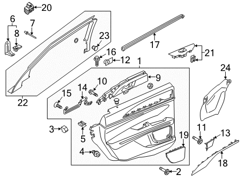 2020 Lincoln MKZ Rear Door Decal Diagram for DP5Z-5400014-AA