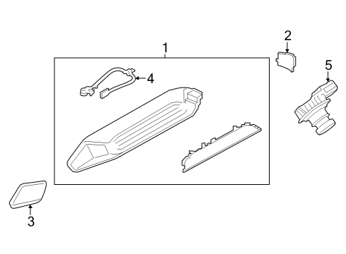 2023 Ford E-Transit Lamp Assembly Rear High Mounted Diagram for NK4Z-13A613-K