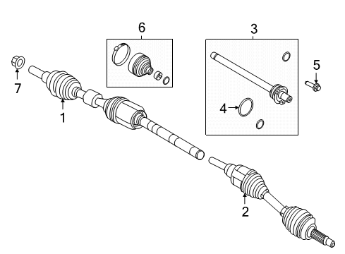 2024 Lincoln Corsair Front Axle Shaft Diagram for LX6Z-3B436-BR