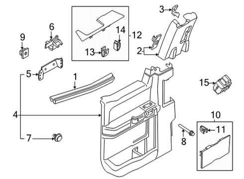 2024 Ford F-150 Panel Assembly Door Trim Diagram for ML3Z-1827411-BH