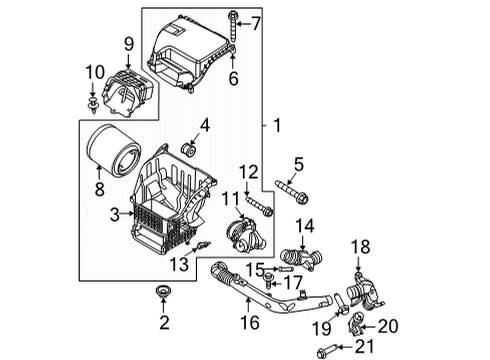 2022 Ford Bronco Air Hose Diagram for MB3Z-9B659-CD