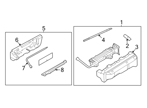 2023 Ford E-Transit Wheel Nut Wrench Diagram for KK3Z-17032-A