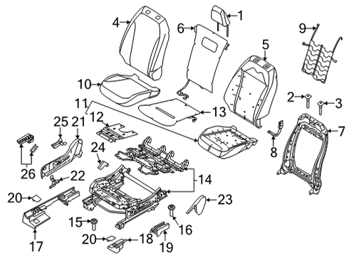 2023 Ford Mustang Mach-E Element Diagram for LJ8Z-14D696-C