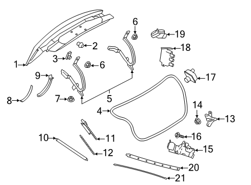 2020 Lincoln Continental Weatherstrip Diagram for GD9Z-5443720-B