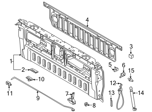 2025 Ford Ranger Hinge Assembly Diagram for N1WZ-2643000-E