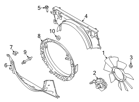 2020 Ford F-250 Super Duty Radiator Fan Shroud Diagram for LC3Z-8146-F