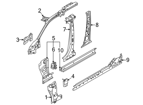 2025 Ford Maverick REINFORCEMENT ASY - DOOR HINGE Diagram for NZ6Z-26025A00-C