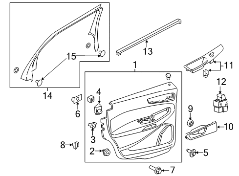 2023 Ford Edge Door Trim Panel Upper Diagram for KT4Z-5827411-BA