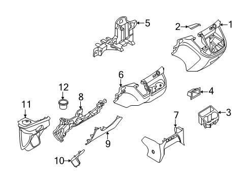 2025 Ford Transit Cup Holder Diagram for MK4Z-6113562-AC