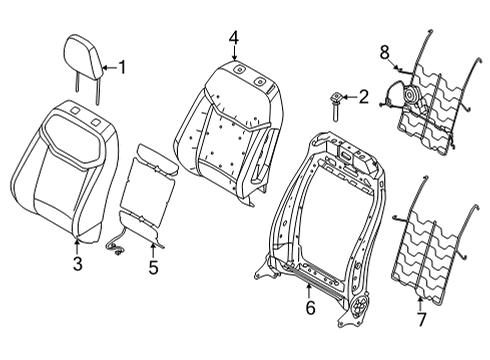 2025 Ford Maverick Seat Back Cover Assembly Diagram for SZ6Z-2664417-CF