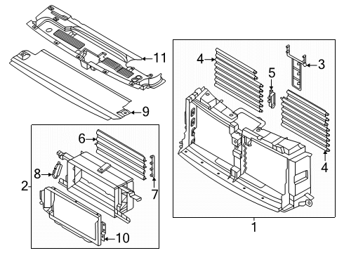 2025 Ford Expedition Radiator Control Shutter Assembly Diagram for RL1Z-8475-A