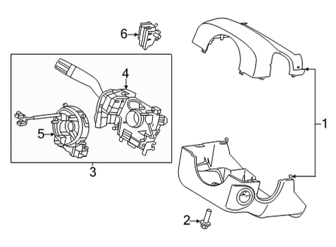 2023 Ford F-150 Steering Column Housing Assembly Diagram for PL3Z-3F791-GB