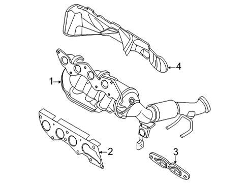 2025 Ford Maverick EXHAUST MANIFOLD AND CATALYST Diagram for SX6Z-5G232-A